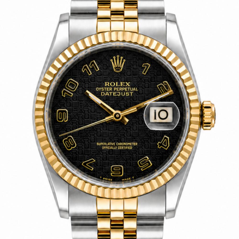 Rolex Datejust 36MM 16233 Two-Tone Black Jubilee Dial Watch